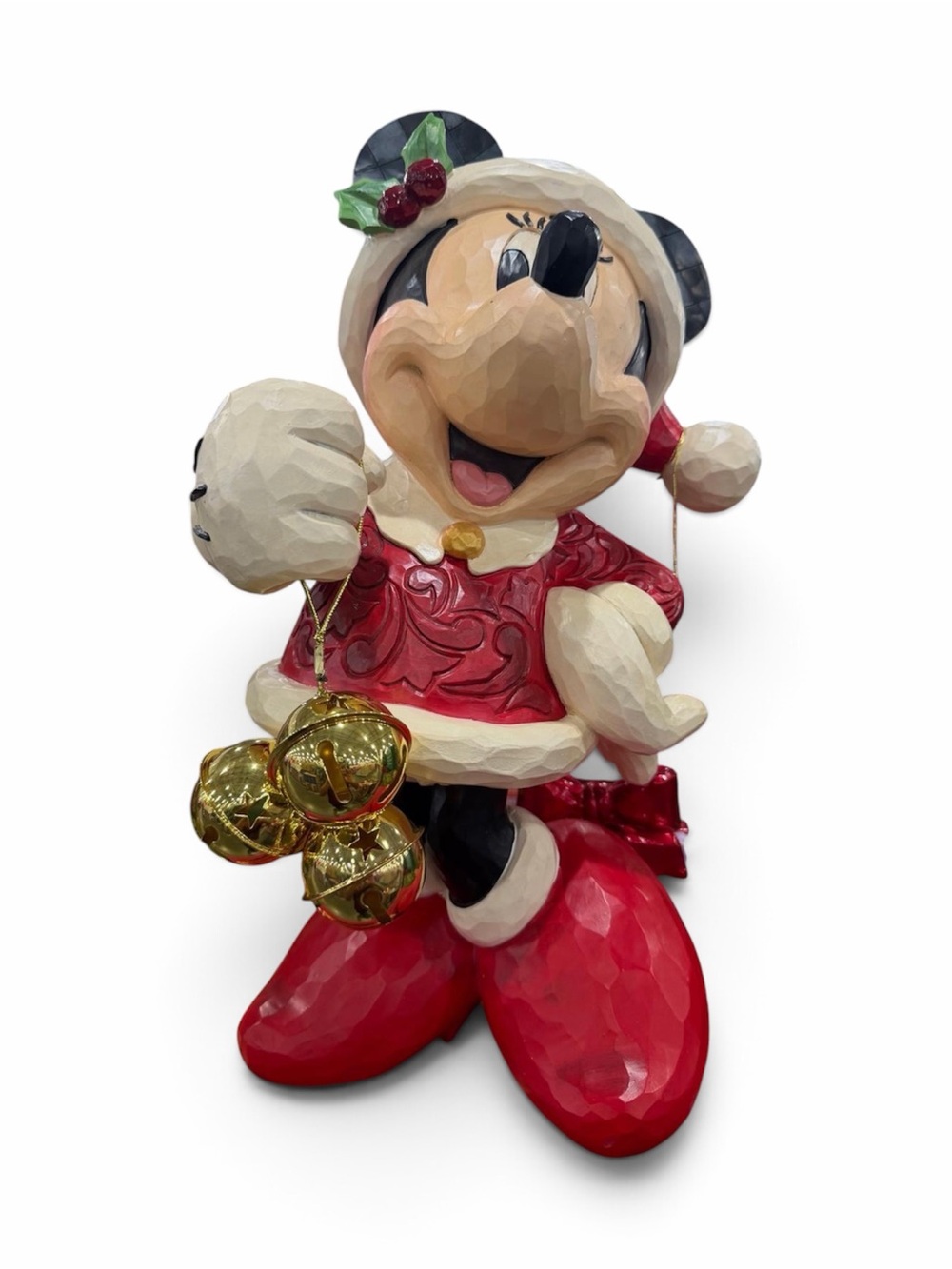Minnie Mouse Red Holiday Figurine with Gold Bells Jim shore